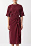 Drapeli Midi Modal Dress Lnt0033 Mürdüm - 4