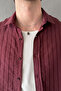 Men's Oversize Striped Modal Shirt - 4