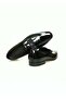 Black Color Laceless Genuine Leather Men's Shoes - 2