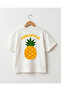 Set of 2 Oversize T-Shirts with Fruit Print on Front and Back, Cotton Comfortable Fit (Pineapple & Strawberry) - 7