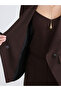 Petite Double-Breasted Collar Women's Blazer Jacket - 5