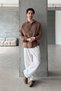 Men's Oversize Striped Modal Shirt - 7