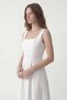 White Strappy Poplin Women's Dress - 5
