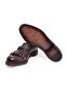 Brown Laceless Genuine Leather Men's Shoes - 3