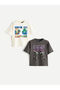 Lcw Kids Beige Boys' Printed T-Shirt 2-Pack