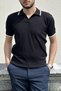Men'S, Striped Texture, Soft Texture, Old Money Culture, Standard Fit, Polo Collar T-Shirt 26Inppolo03 - 6