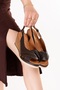 Genuine Leather Padded Heeled Casual Sandals Pkr.502 Brown - 4