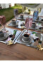 6-Piece Stainless Steel Square Presentation Tray with Butterfly Accessories