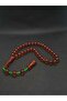 Squeeze Fire Amber Natural Stone Coarse Grain Cut 33 Habbeli Stone Systematic Braided Tassel Prayer Beads Men's Accessory - 2