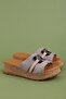 Women's Genuine Leather Comfortable Daily Slippers Iz.5711 Gray Suede - 2