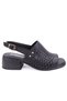 Dza07-9971815 Black Daily Orthopedic Block Heel Pcs Leather Women Sandals - 3