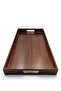 Wooden Service Tray with Handles, Dark Brown