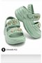 Women's Thick Sole Knitted Strap Stone Slippers Sandals - 7