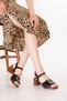 Women's Genuine Leather Mid-Heeled Daily Sandals Iz.13135 Black - 5