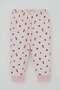 Baby Girl Pajama Set with Shoulder Patches and Strawberry Pattern, 4 Months-1 Year, Ecru - 3