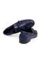 Dark Blue Color Laceless Genuine Leather Men's Shoes - 2