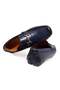 Dark Blue Color Laceless Genuine Leather Men's Shoes - 2