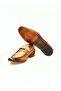 Tan Color Laceless Genuine Leather Men's Shoes - 3