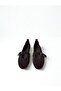 Genuine Leather Brown Suede Single Buckle Mary Jane Ballet Flats for Women