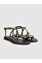 Brown Stone Detailed Genuine Leather Women's Gladiator Sandals - 2