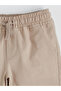 Brown Elastic Waist Gabardine Boy's Shorts - 2
