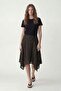 Black Asymmetrical Plaid Women's Skirt - 3