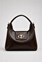 Brown Women's Elegant Buckle Shoulder Bag – Casual & Stylish Use