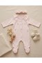 Girl's Embroidered Jumpsuit and Headband - 100% Natural Cotton - Pink