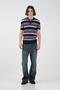 Patterned Polo Collar Burgundy Knitwear T-Shirt - 2
