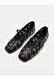 Women's Black Studded Ring Detailed Strappy Ballerinas - 3