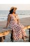 Women's Bohemian Patterned V-Neck Midi Dress - 3