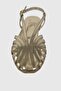 Lidya Gold Matte Ribbed Ankle Strap Women's Sandals - 6