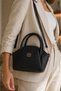 Women's Black Hand and Shoulder Bag – Zippered, Adjustable Strap, Stylish Daily Bag with a Matte Look - 2