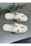 Cream Leather Orthopedic Women's Daily Slippers - 5