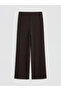Brown Textured Women's Trousers with Elastic Waist - 2