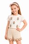 Girl's Floral Embroidered T-Shirt and Lace Shorts Set of 2 Ak4216 - 3