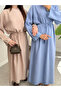 Comfortable Cut Long Dress with Tie Detail - 3