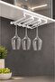 White | |   Mira 6 Stemware Hanger Stainless Metal Cup and Stemware Rack Kitchen and Bar under Cabinet Mount Wine Glass Hanger Cup Holder Stemware Holder Kitchen Bar Cafe Organizer Cup Holder Restaurant - 2
