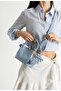 Women's chic design baby blue hand and shoulder bag - 2