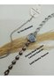 Vintage Model - Silver Color Damla Design - Dark Blue Dial - Women's Wristwatch (Waterway Bracelet with Gift) - 3