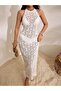 Heart Detail Cotton Lu Lace-Like Knit Beach Dress - 6