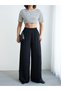 Crep Women's Silky Cupra Satin Wide Leg Pants Black – Elastic Waist, Comfortable Fit - 3