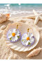 Miyamila Summer Collection Purple Daisy Floral Polymer Earrings