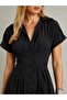 Black Buttoned Midi Dress – Fitted at the Waist, Comfortable Fit, Stylish Design - 2