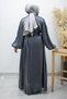 Balloon Sleeve Stone Detailed Evening Dress Tsd260182 Navy Blue - 6