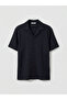 Navy blue regular fit striped dobby men's shirt from güli̇s gi̇yi̇m