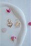 Heart Charm Hoop Earrings – Minimal Sparkling Zircon Stone Gold (1 Pair) - 6
