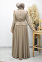Chiffon Skirted Stoned Hijab Evening Dress Tsd260199 Mink - 7