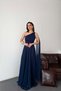 Women's Navy Blue One Shoulder Long Evening Dress |   Special Occasion & Event Dress Mlb110 - 4