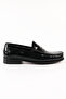 Genuine Leather Black Open-Toe Unisex Leather Loafer Shoes - K670